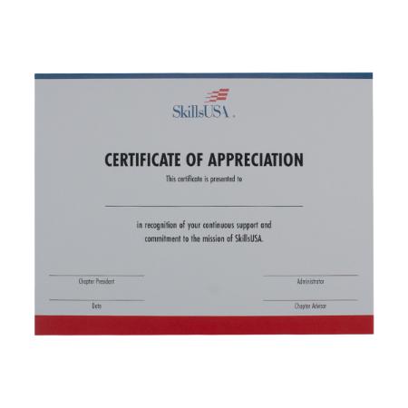 Image of Certificate of Appreciation (Pack of 10)