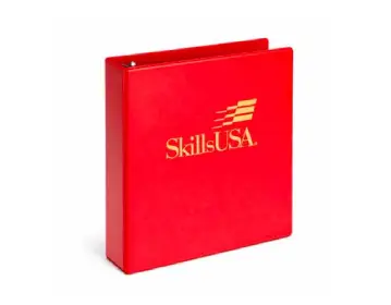 Red SkillsUSA branded binder