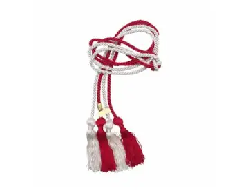 Red and white graduation honor cords